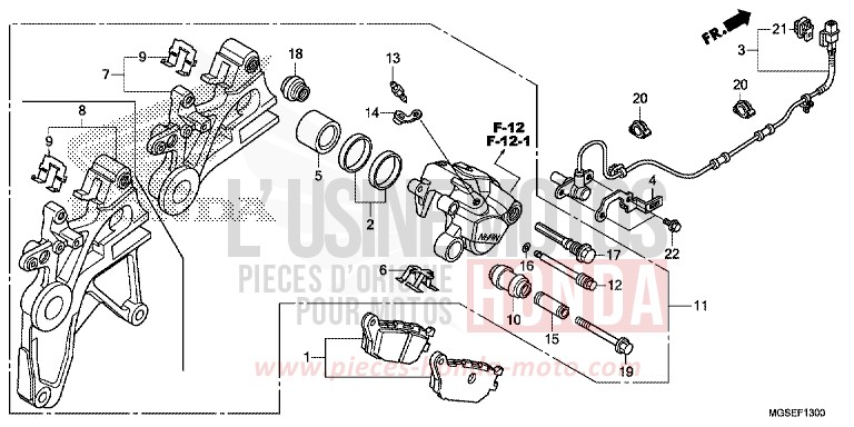 REAR BRAKE CALIPER for NC700S Dual Cluth ABS SEAL SILVER METALLIC (NHA14) from 2013